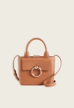 CLAUDIE PIERLOT Mini Sac Anouck Cuir Caramel