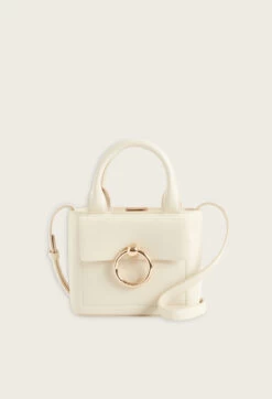 CLAUDIE PIERLOT Sac Anouck Nano Cuir Grainé écru
