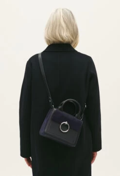 CLAUDIE PIERLOT Sac Anouck Cuir Suède Bleu Marine -Claudie Pierlot Mode Claudie CFASA00571 D002 H 2