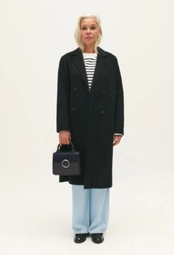 CLAUDIE PIERLOT Sac Anouck Cuir Suède Bleu Marine -Claudie Pierlot Mode Claudie CFASA00571 D002 H 6