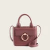 CLAUDIE PIERLOT Mini Sac Anouck Cuir Grainé Bordeaux