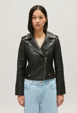 CLAUDIE PIERLOT Perfecto Cuir Noir -Claudie Pierlot Mode Claudie CFPBL00128 B001 H 4