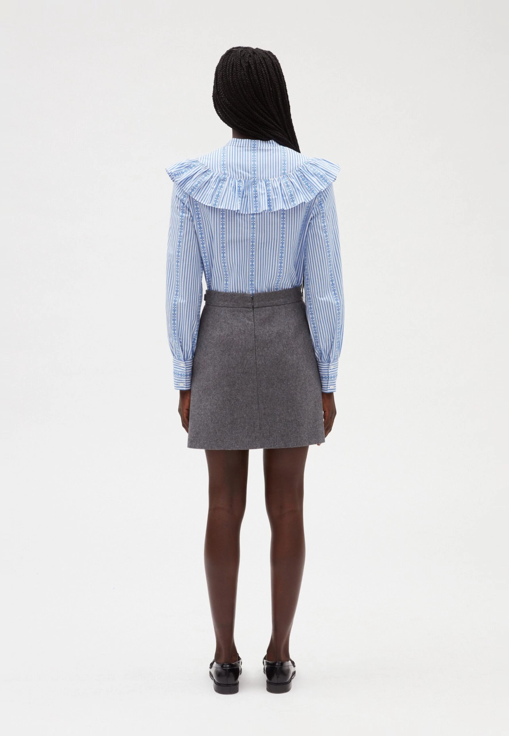 CLAUDIE PIERLOT Songe - Jupe Trapèze - Gris Chine 5 CLAUDIE PIERLOT Songe - Jupe Trapèze - Gris Chine – Image 3