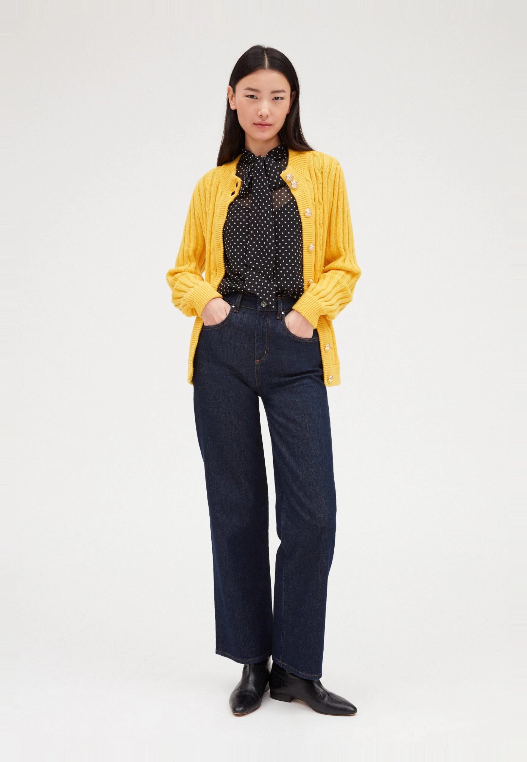 CLAUDIE PIERLOT Gilet - Jaune 4 CLAUDIE PIERLOT Gilet - Jaune – Image 2