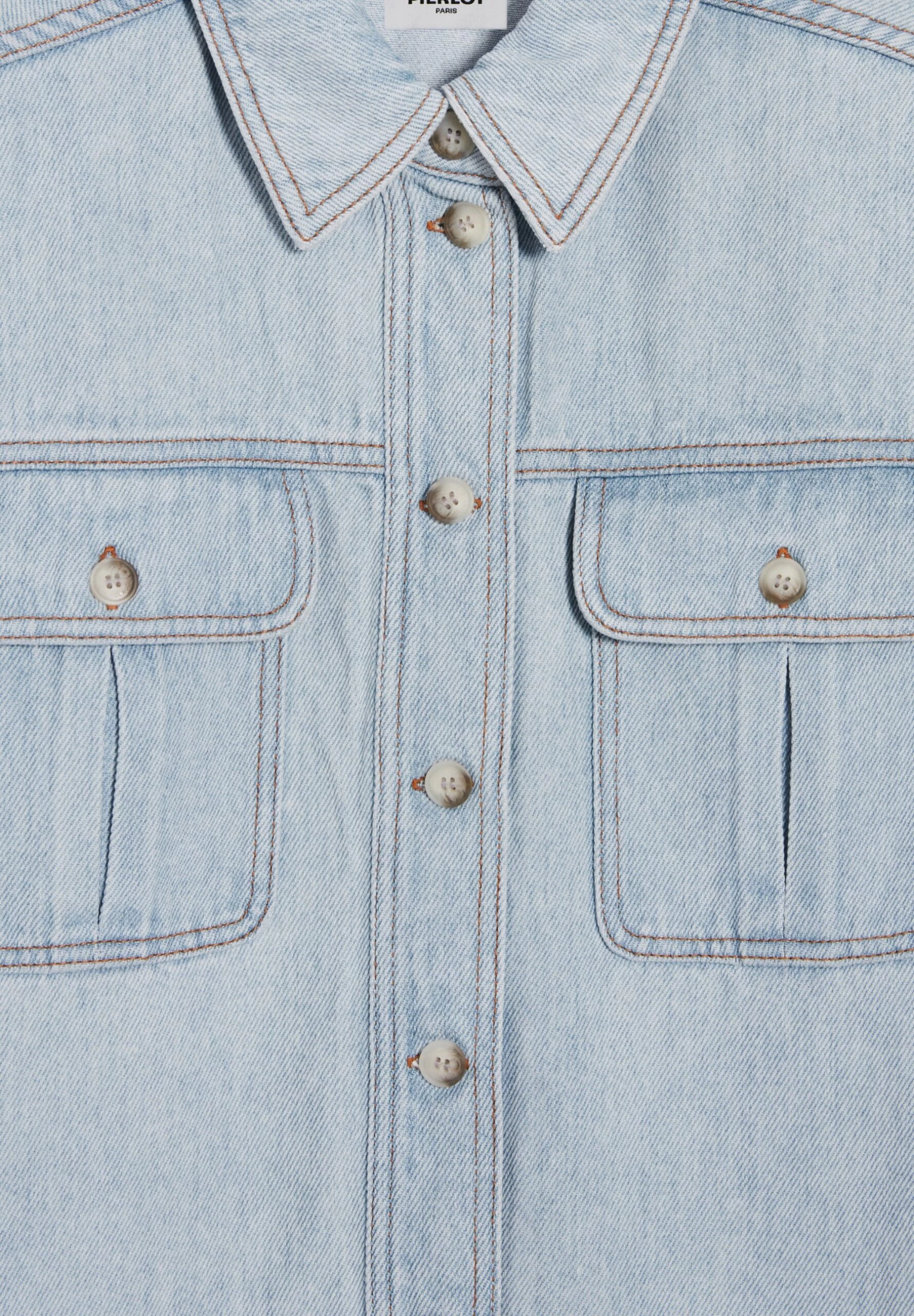 CLAUDIE PIERLOT Calisto - Chemisier - Denim Clair 8 CLAUDIE PIERLOT Calisto - Chemisier - Denim Clair – Image 6