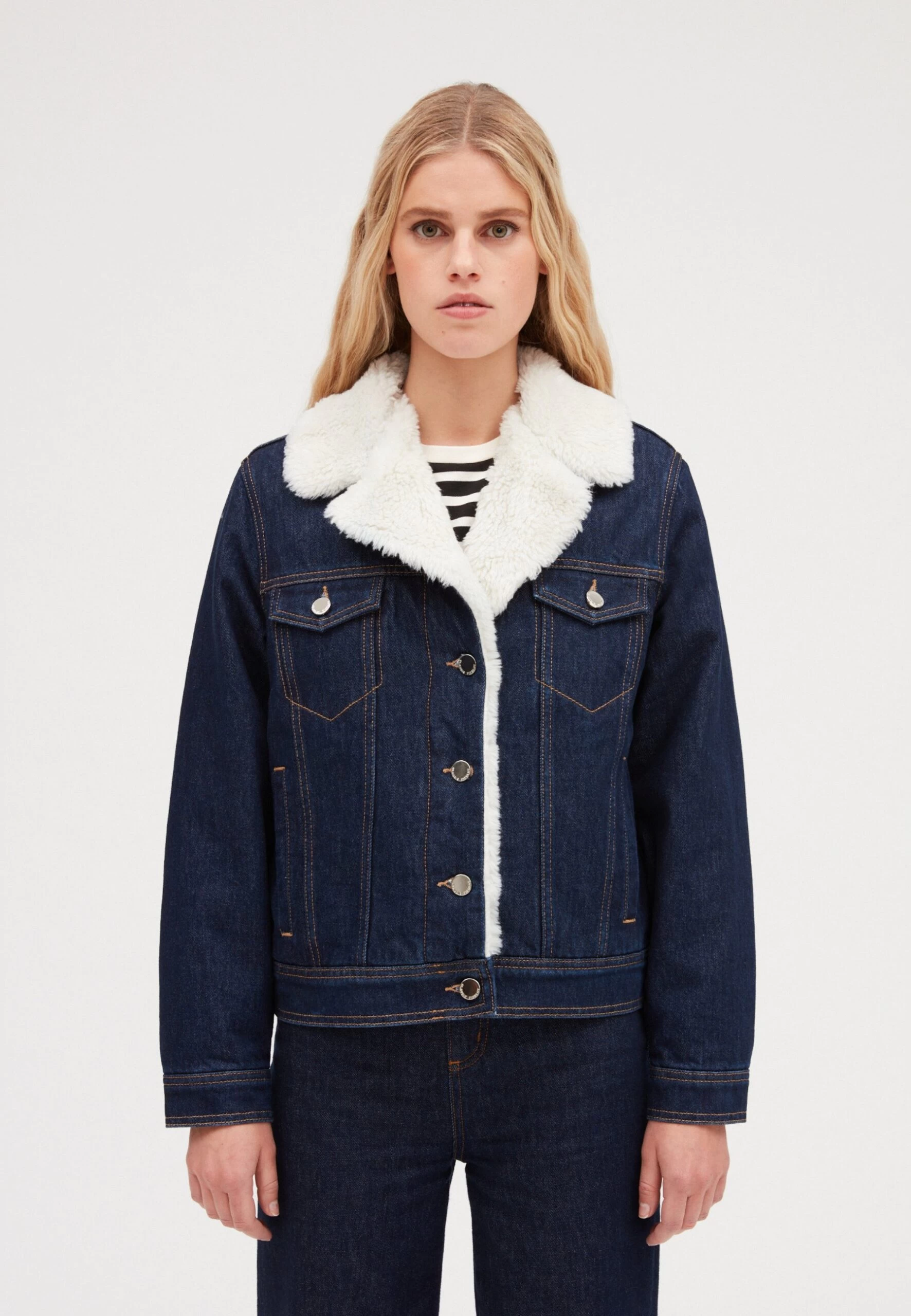 CLAUDIE PIERLOT Vague - Veste En Jean - Denim Brut 3 CLAUDIE PIERLOT Vague - Veste En Jean - Denim Brut