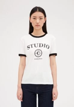 CLAUDIE PIERLOT Trailer - T-Shirt Imprimé - Ecru