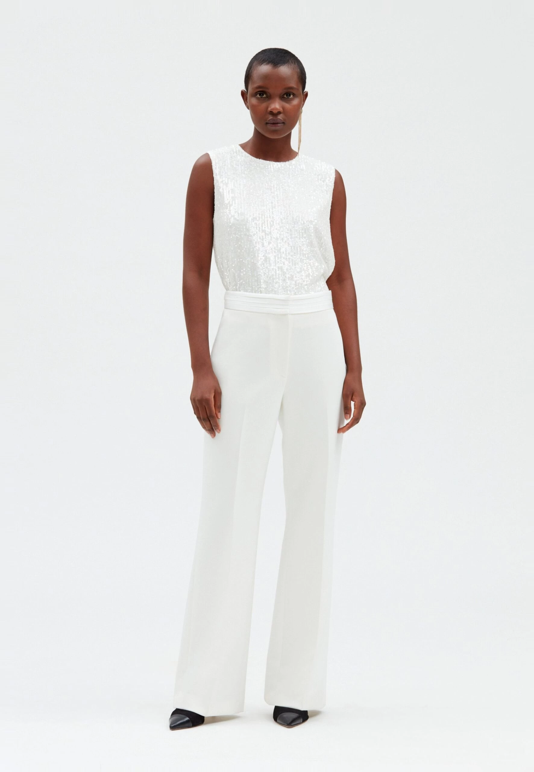 CLAUDIE PIERLOT Plume - Pantalon Classique - Blanc 4 CLAUDIE PIERLOT Plume - Pantalon Classique - Blanc – Image 2