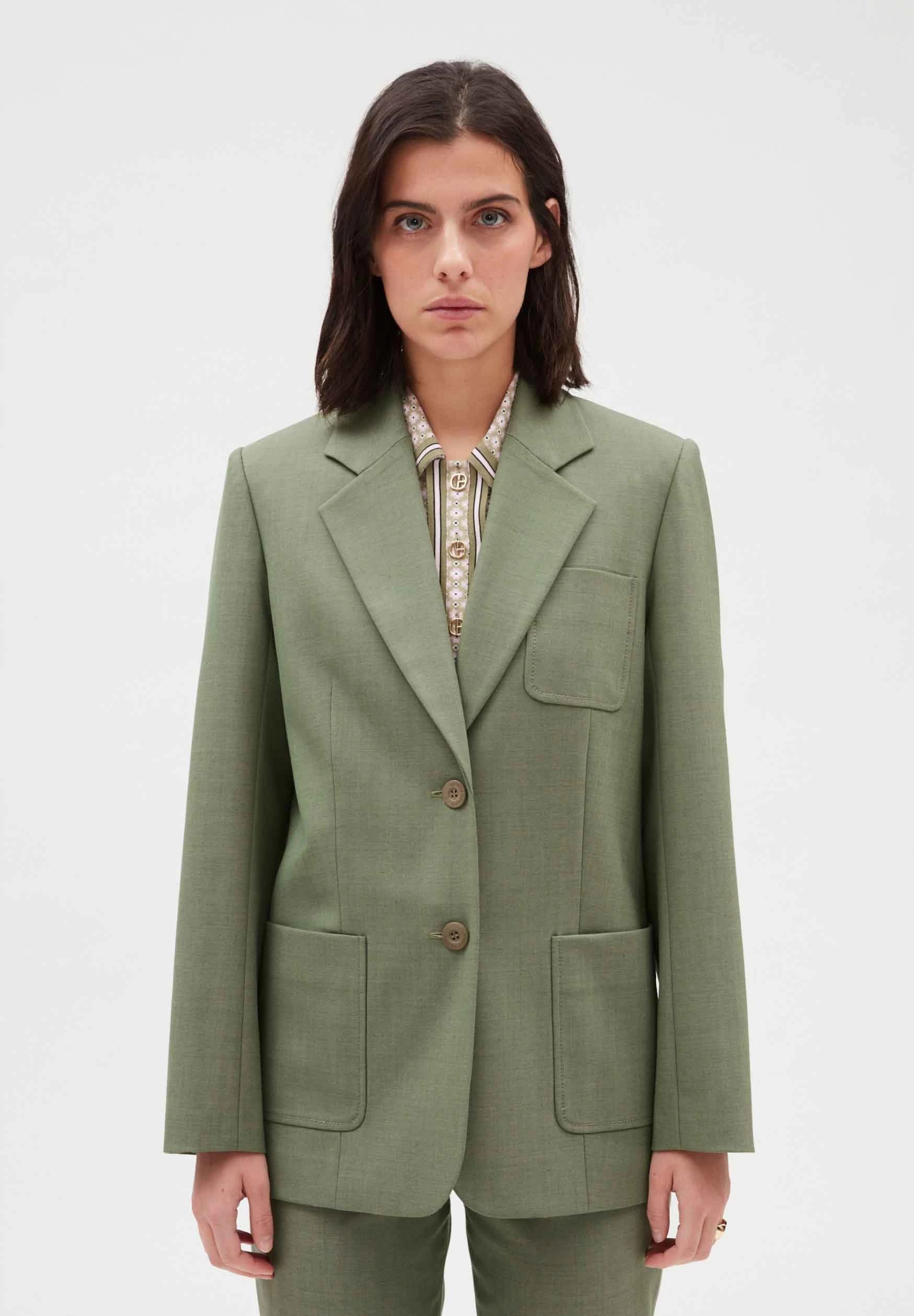 CLAUDIE PIERLOT Violaine - Manteau Court - Lichen 3 CLAUDIE PIERLOT Violaine - Manteau Court - Lichen