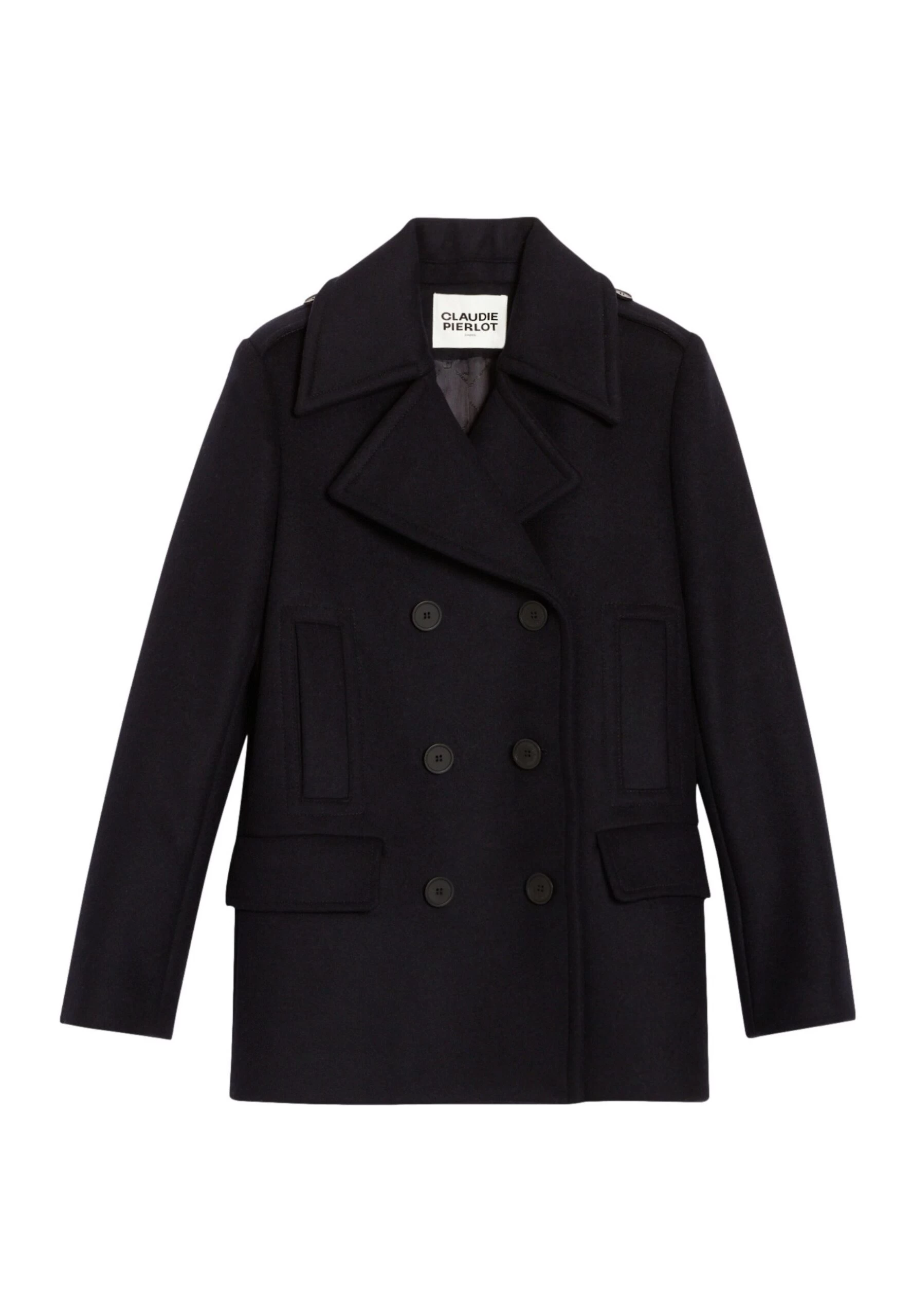 CLAUDIE PIERLOT Gaspard - Manteau Court - Marine Profond 7 CLAUDIE PIERLOT Gaspard - Manteau Court - Marine Profond – Image 5