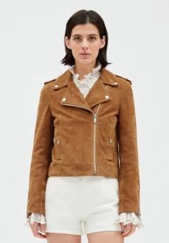 CLAUDIE PIERLOT Clubbis - Veste En Cuir - Camel
