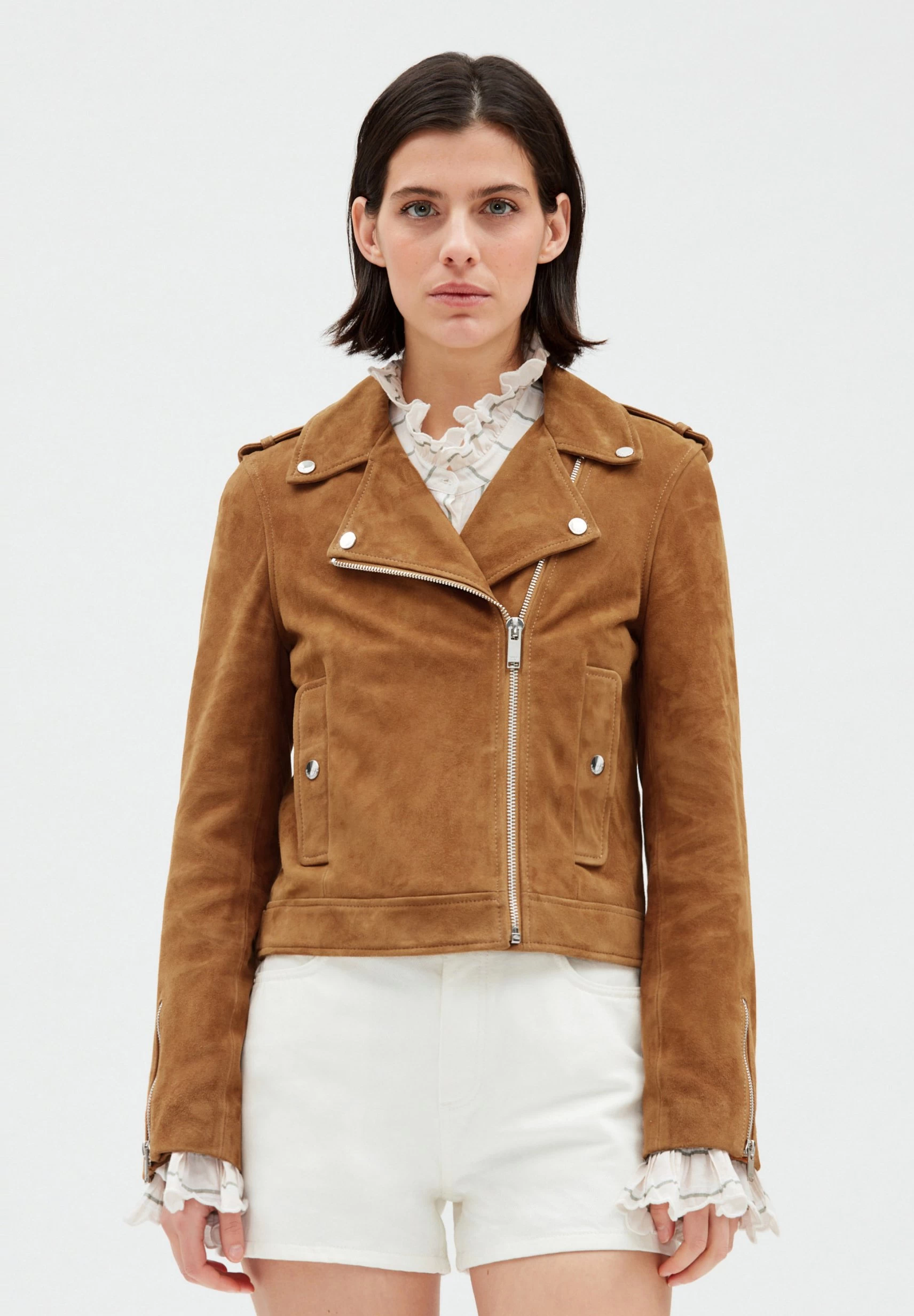 CLAUDIE PIERLOT Clubbis - Veste En Cuir - Camel 3 CLAUDIE PIERLOT Clubbis - Veste En Cuir - Camel