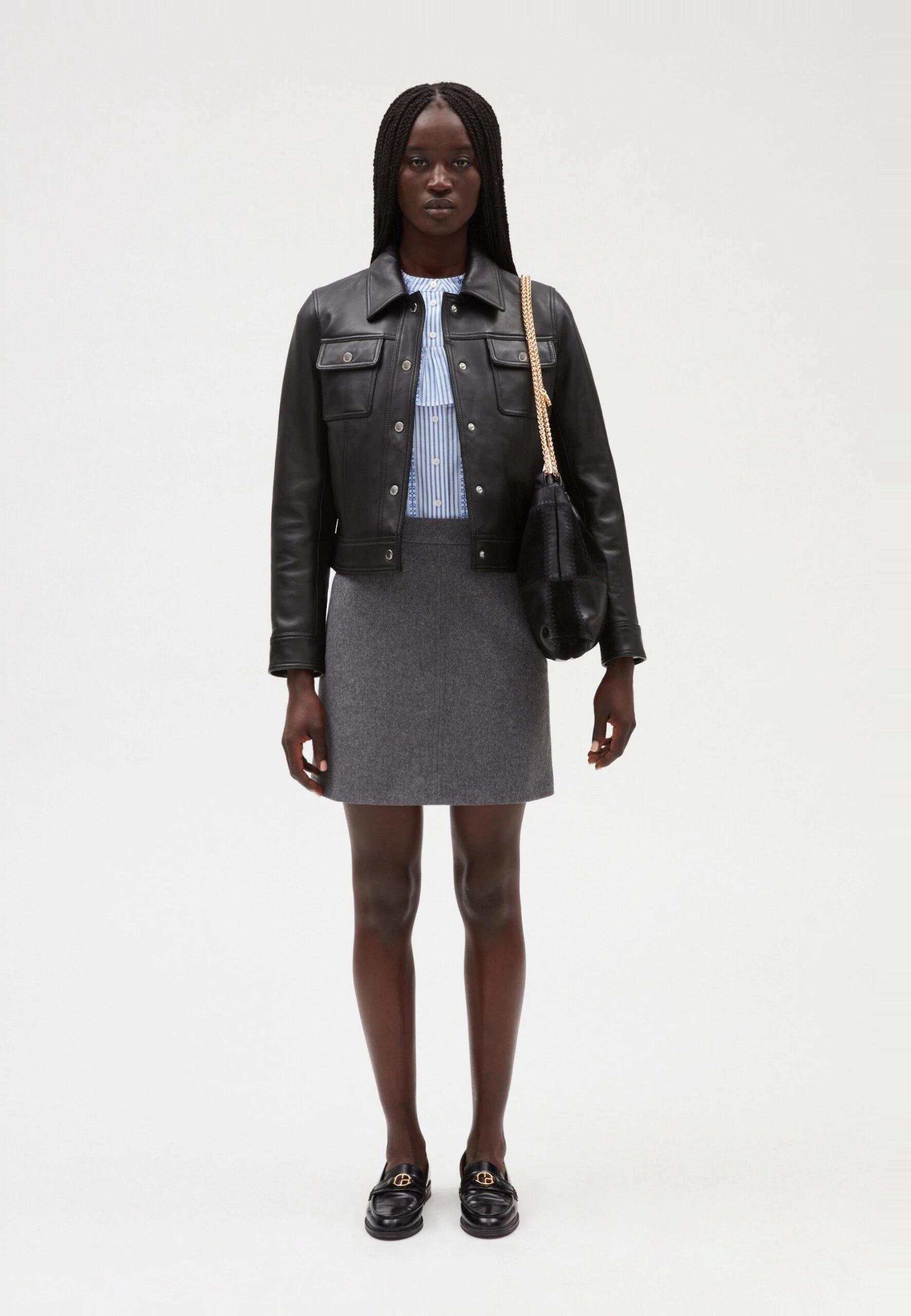 CLAUDIE PIERLOT Ciao - Veste En Cuir - Noir 4 CLAUDIE PIERLOT Ciao - Veste En Cuir - Noir – Image 2