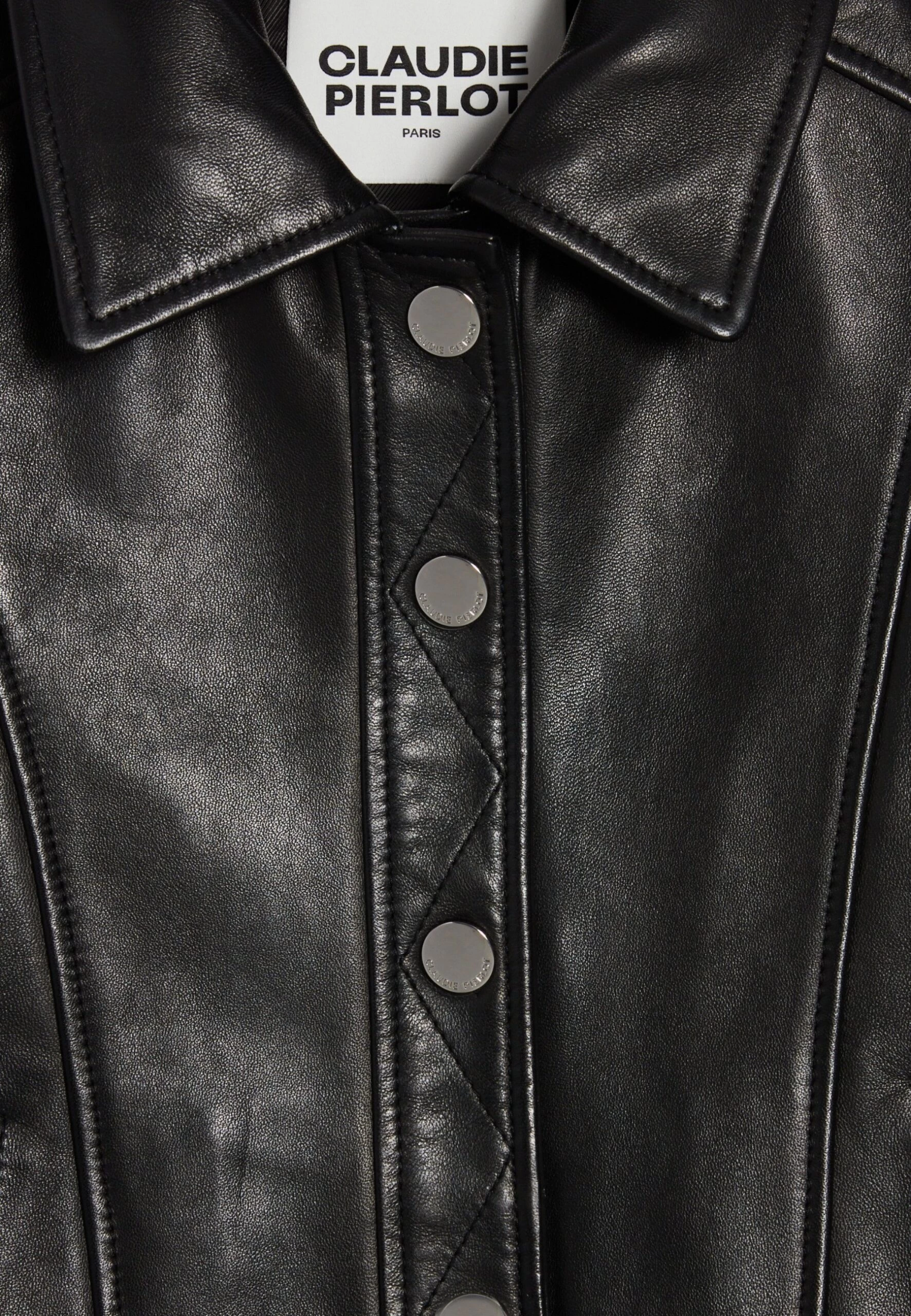 CLAUDIE PIERLOT Caillou - Veste En Cuir - Noir 8 CLAUDIE PIERLOT Caillou - Veste En Cuir - Noir – Image 6