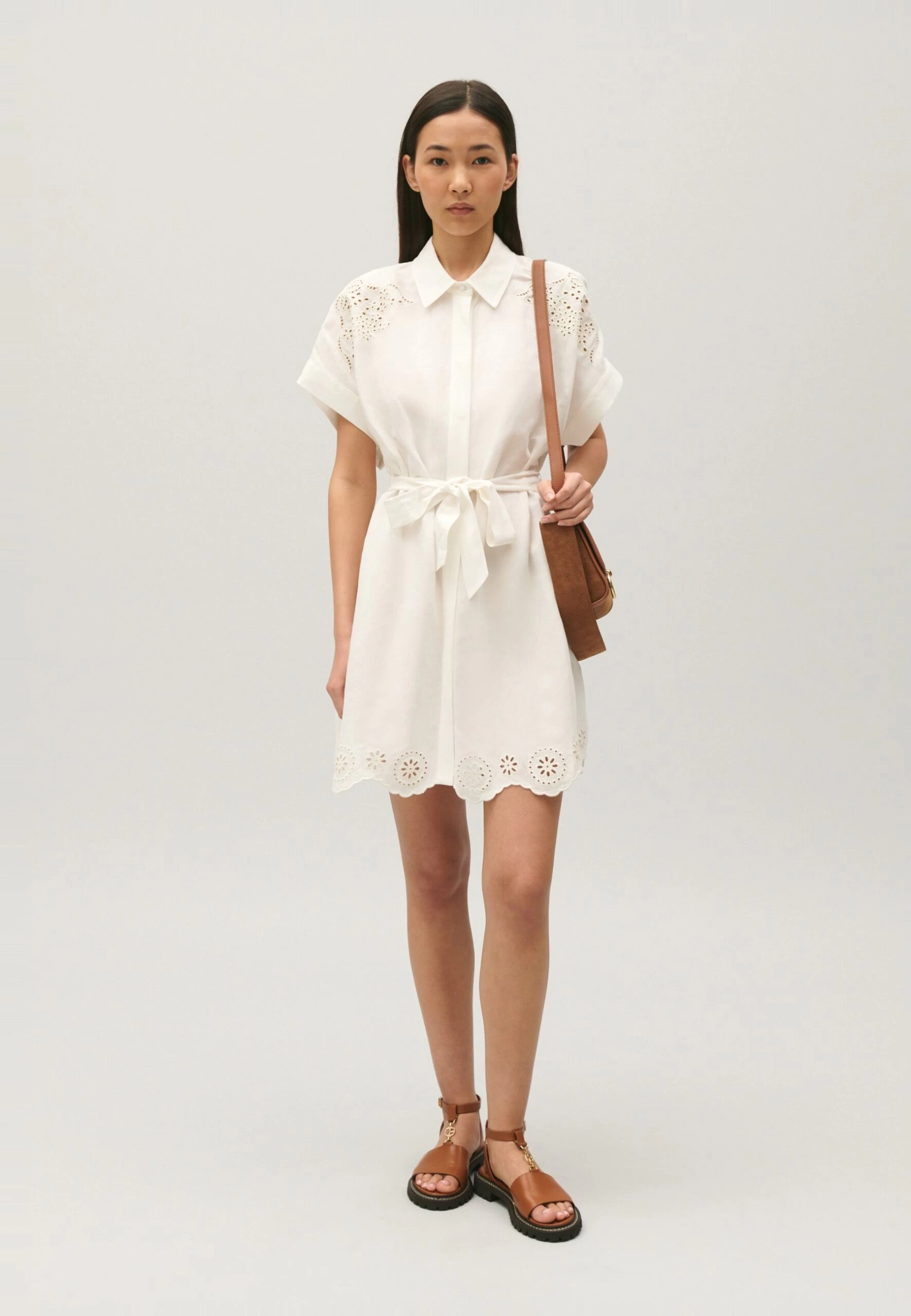 CLAUDIE PIERLOT Raflia - Robe Chemise - Ecru 4 CLAUDIE PIERLOT Raflia - Robe Chemise - Ecru – Image 2