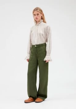 CLAUDIE PIERLOT Pausi - Jean Flare - Kaki -Claudie Pierlot Mode fc64514999e24346bb05248e4fd00c0c