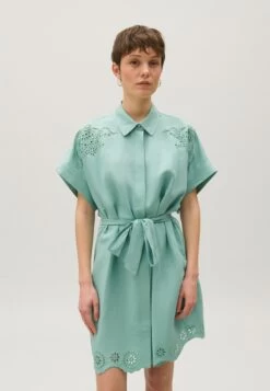 CLAUDIE PIERLOT Raflia - Robe Chemise - Vert D Eau